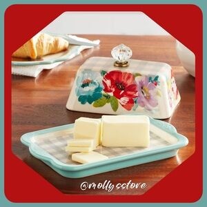 🩷 New The Pioneer Woman Sweet Romance Double Butter Dish Tray
